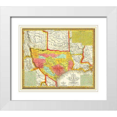 Texas - Young 1836 White Modern Wood Framed Art Print with Double Matting by Young