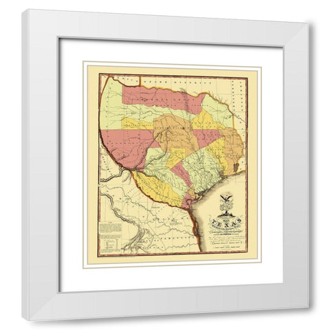 Texas - Tanner 1837 White Modern Wood Framed Art Print with Double Matting by Tanner