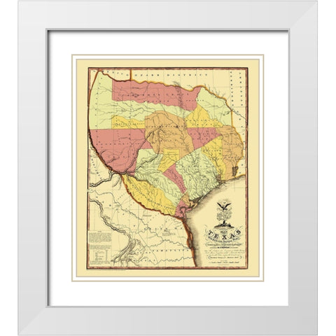 Texas - Tanner 1837 White Modern Wood Framed Art Print with Double Matting by Tanner