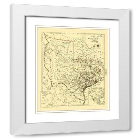 Republic of Texas - Arrowsmith 1841 White Modern Wood Framed Art Print with Double Matting by Arrowsmith