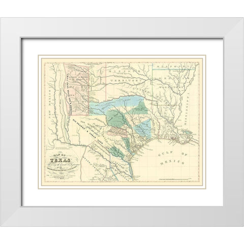 Texas Grants by Colorado and Red River Land Co White Modern Wood Framed Art Print with Double Matting by Land Co