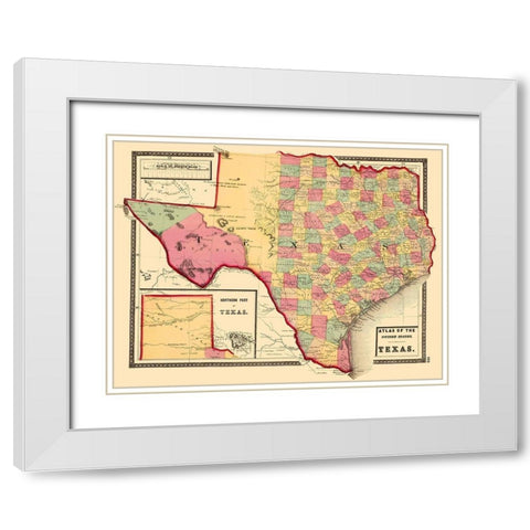 Texas - Stedman 1873 White Modern Wood Framed Art Print with Double Matting by Stedman