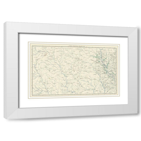 East Texas West Louisiana Sheet- US War Dept 1891 White Modern Wood Framed Art Print with Double Matting by US War Dept