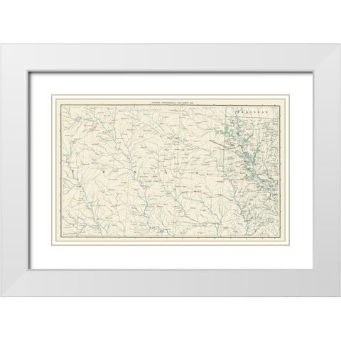 East Texas West Louisiana Sheet- US War Dept 1891 White Modern Wood Framed Art Print with Double Matting by US War Dept