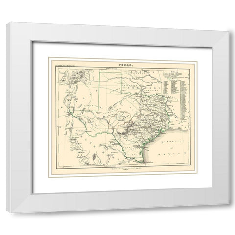 Texas - Lange 1854 White Modern Wood Framed Art Print with Double Matting by Lange
