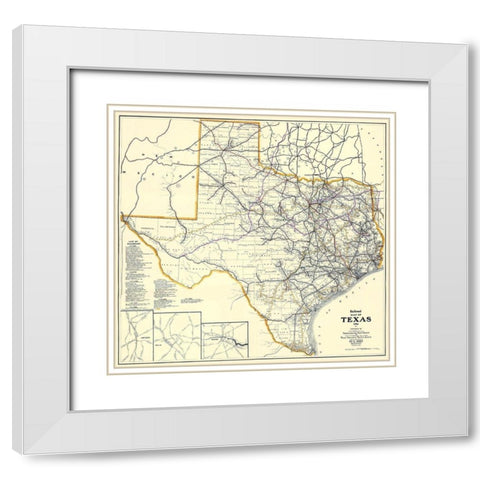 Texas Railroads - Dodge 1926 White Modern Wood Framed Art Print with Double Matting by Dodge