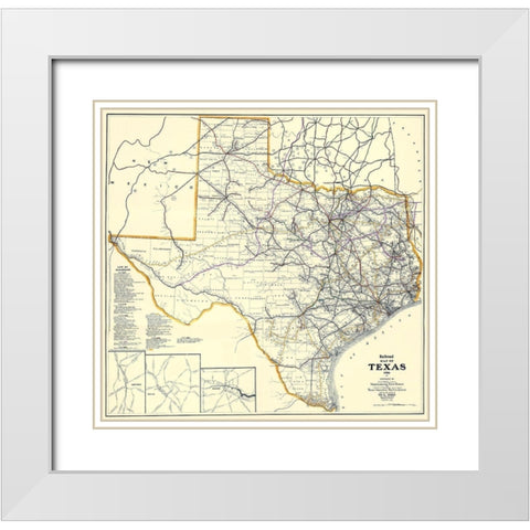 Texas Railroads - Dodge 1926 White Modern Wood Framed Art Print with Double Matting by Dodge