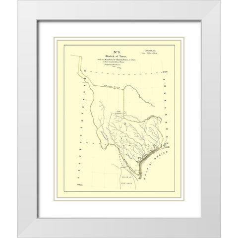Texas - Tanner 1839 White Modern Wood Framed Art Print with Double Matting by Tanner