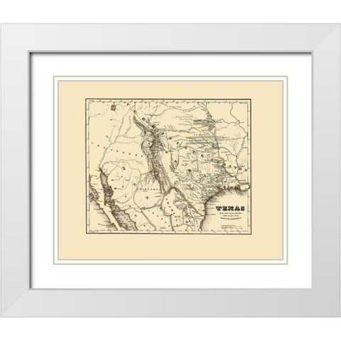 Texas Republic - Meyer 1846 White Modern Wood Framed Art Print with Double Matting by Meyer