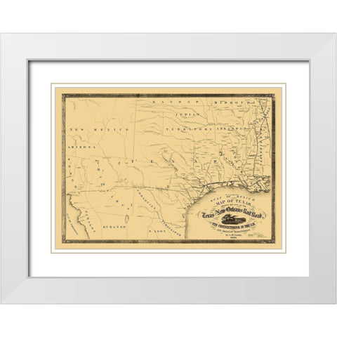 Texas and New Orleans Railroad - Gentry 1860 White Modern Wood Framed Art Print with Double Matting by Gentry