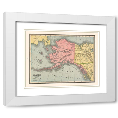 Alaska - Cram 1888 White Modern Wood Framed Art Print with Double Matting by Cram
