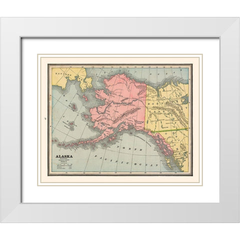 Alaska - Cram 1888 White Modern Wood Framed Art Print with Double Matting by Cram