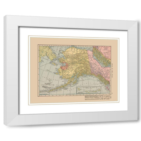 Alaska - Hammond 1910 White Modern Wood Framed Art Print with Double Matting by Hammond