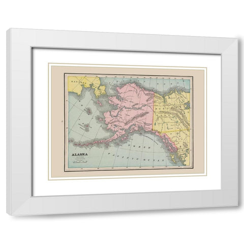 Alaska - Cram 1892 White Modern Wood Framed Art Print with Double Matting by Cram