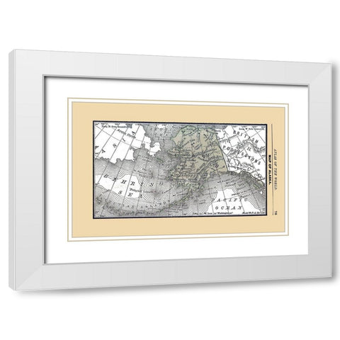 Alaska - Alden 1886 White Modern Wood Framed Art Print with Double Matting by Alden