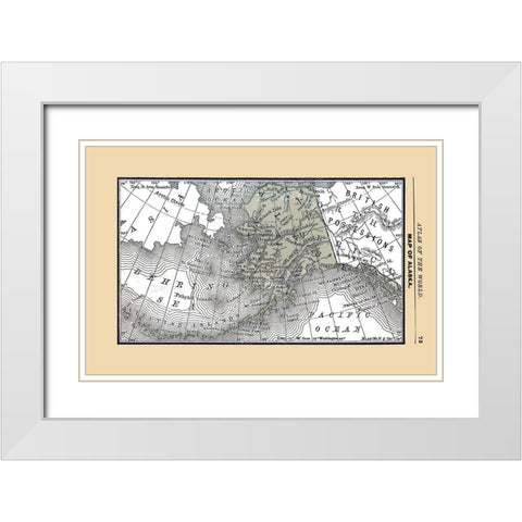 Alaska - Alden 1886 White Modern Wood Framed Art Print with Double Matting by Alden