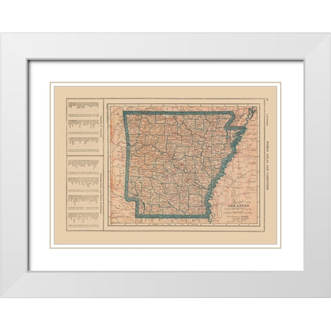 Arkansas - Reynold 1921 White Modern Wood Framed Art Print with Double Matting by Reynold