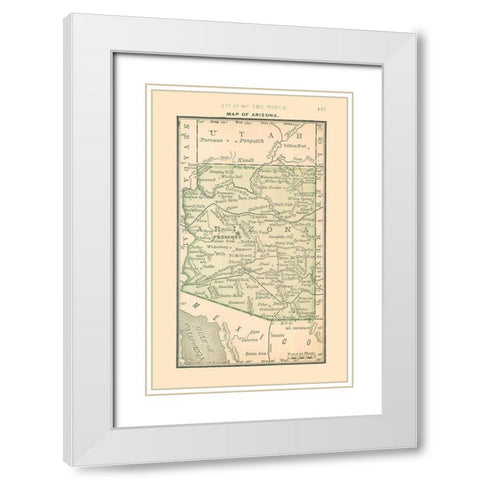 Arizona - Alden 1886 White Modern Wood Framed Art Print with Double Matting by Alden