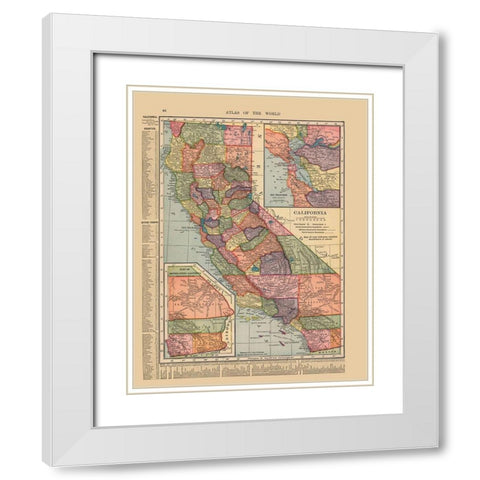California - Hammond 1910 White Modern Wood Framed Art Print with Double Matting by Hammond