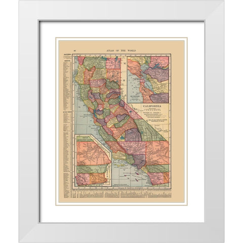 California - Hammond 1910 White Modern Wood Framed Art Print with Double Matting by Hammond
