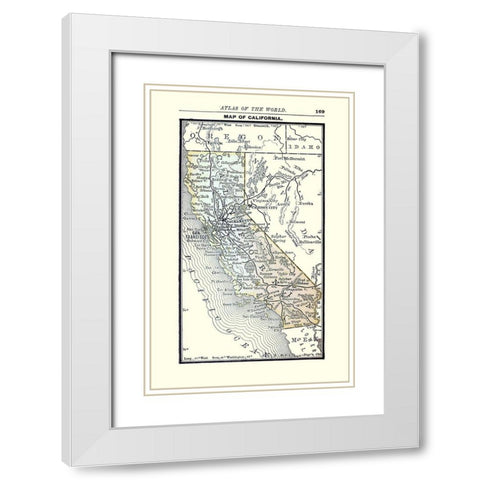 California - Alden 1886 White Modern Wood Framed Art Print with Double Matting by Alden