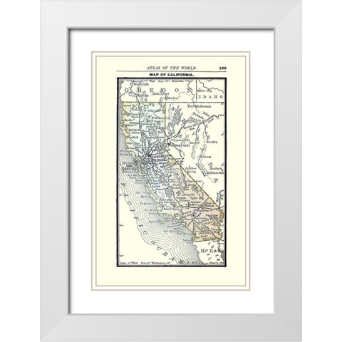 California - Alden 1886 White Modern Wood Framed Art Print with Double Matting by Alden