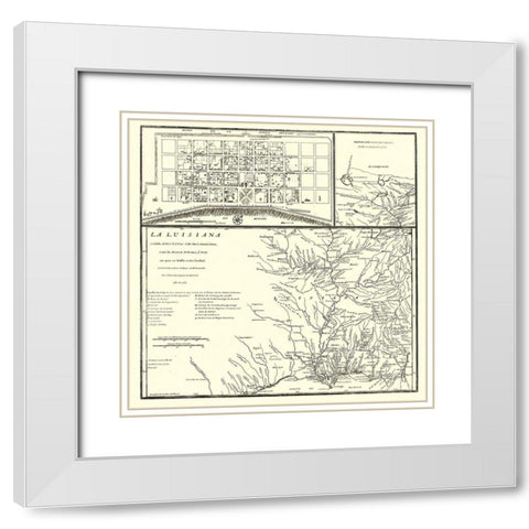 Mississippi River Valley to Canada - Machuca 1762 White Modern Wood Framed Art Print with Double Matting by Machuca