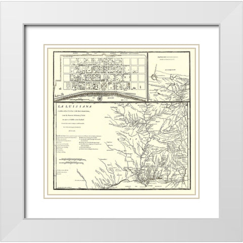 Mississippi River Valley to Canada - Machuca 1762 White Modern Wood Framed Art Print with Double Matting by Machuca