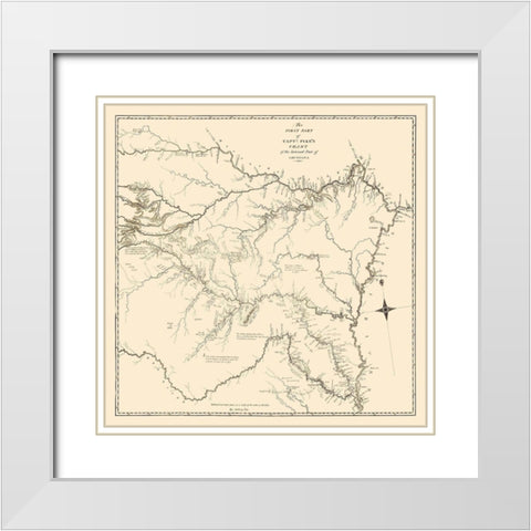 Louisiana Purchase, Capt Pikes Chart 1 - Nau 1810 White Modern Wood Framed Art Print with Double Matting by Nau