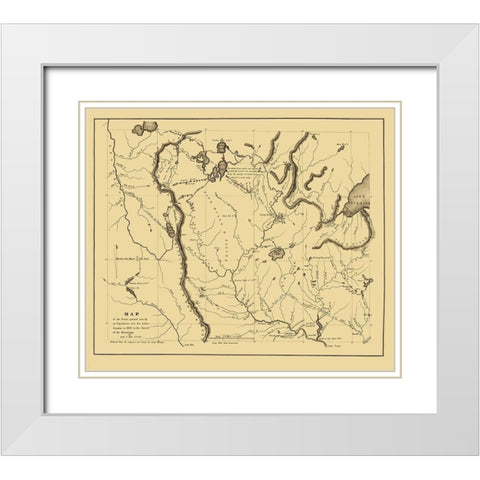 Indian Country Expedition Central US 1832 White Modern Wood Framed Art Print with Double Matting by Schoolcraft