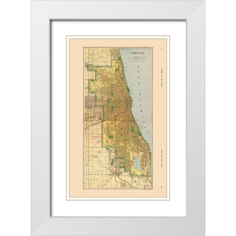Chicago  Illinois - Hammond 1910 White Modern Wood Framed Art Print with Double Matting by Hammond