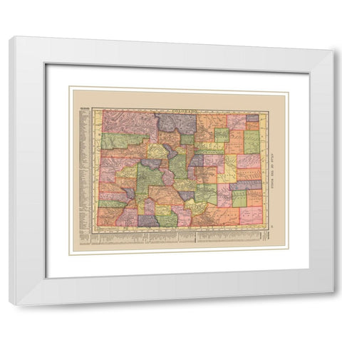 Colorado - Hammond 1910 White Modern Wood Framed Art Print with Double Matting by Hammond