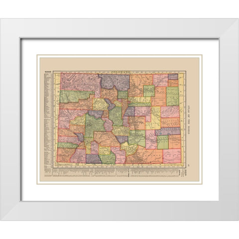 Colorado - Hammond 1910 White Modern Wood Framed Art Print with Double Matting by Hammond