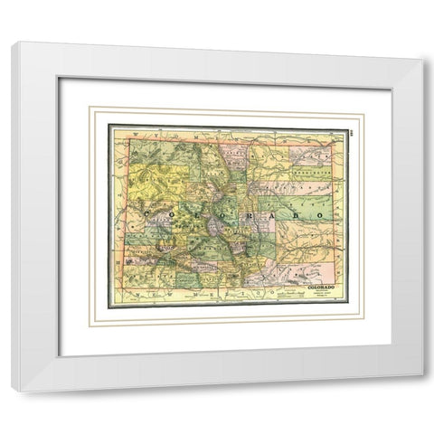 Colorado - Johnson 1888 White Modern Wood Framed Art Print with Double Matting by Johnson