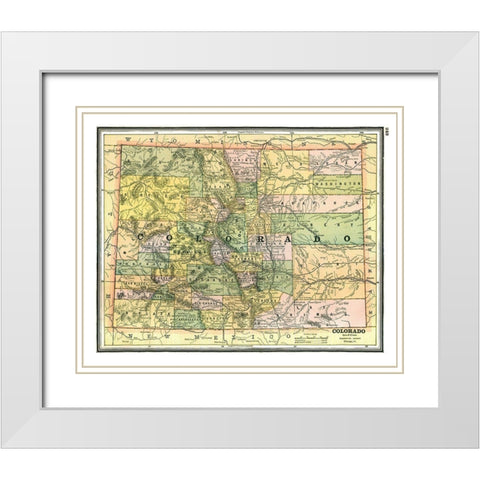 Colorado - Johnson 1888 White Modern Wood Framed Art Print with Double Matting by Johnson