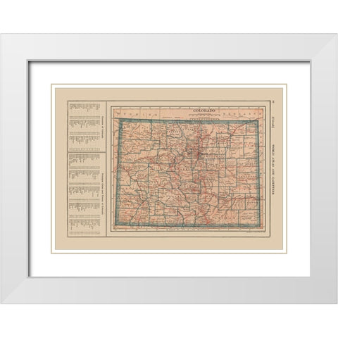 Colorado - Reynold 1921 White Modern Wood Framed Art Print with Double Matting by Reynold