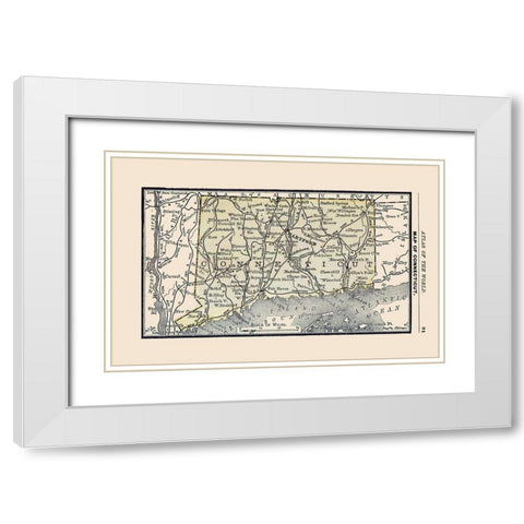 Connecticut - Alden 1886 White Modern Wood Framed Art Print with Double Matting by Alden