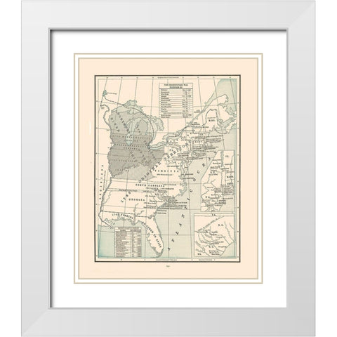 Constitution Ratification - Cram 1892 White Modern Wood Framed Art Print with Double Matting by Cram
