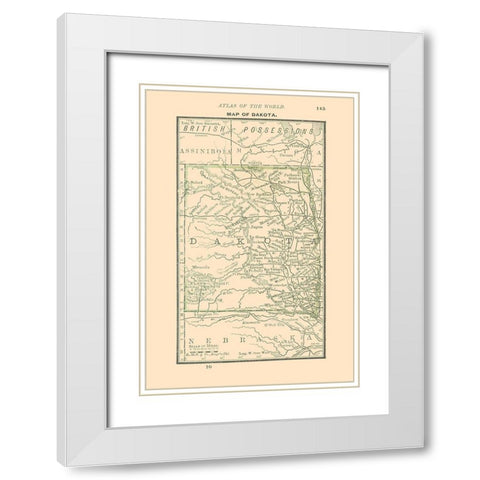 Dakota - Alden 1886 White Modern Wood Framed Art Print with Double Matting by Alden