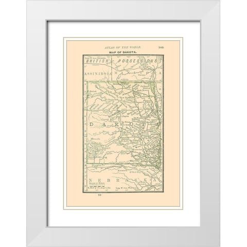 Dakota - Alden 1886 White Modern Wood Framed Art Print with Double Matting by Alden