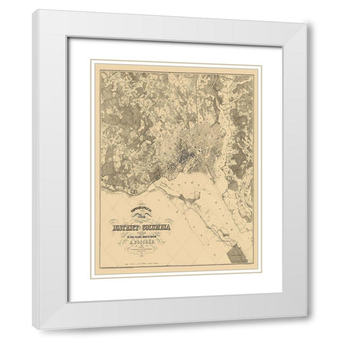 Washington DC Maryland - Boschke 1861 White Modern Wood Framed Art Print with Double Matting by Boschke