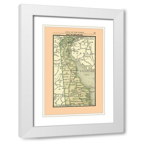Delaware - Alden 1886 White Modern Wood Framed Art Print with Double Matting by Alden