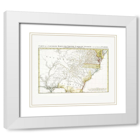 Eastern United States - Covens  1758 White Modern Wood Framed Art Print with Double Matting by Covens