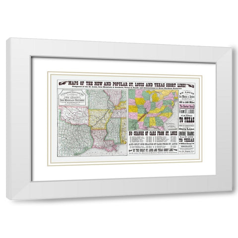 St Louis, Iron Mountain and Southern Railway - White Modern Wood Framed Art Print with Double Matting by Unknown