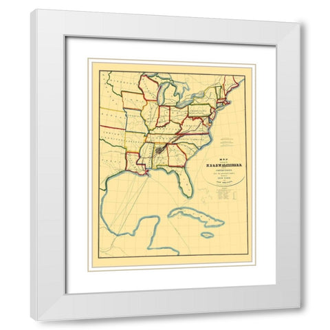 NE and SW Alabama Railroad - Hoyer 1850 White Modern Wood Framed Art Print with Double Matting by Hoyer