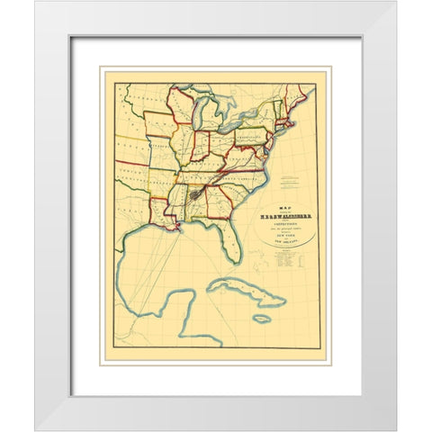 NE and SW Alabama Railroad - Hoyer 1850 White Modern Wood Framed Art Print with Double Matting by Hoyer