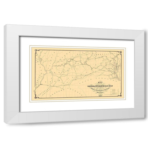 Norfolk and Petersburg Railroad - Griffith 1858 White Modern Wood Framed Art Print with Double Matting by Griffith