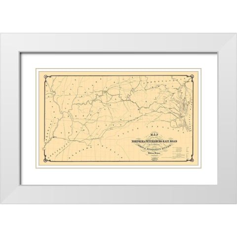 Norfolk and Petersburg Railroad - Griffith 1858 White Modern Wood Framed Art Print with Double Matting by Griffith