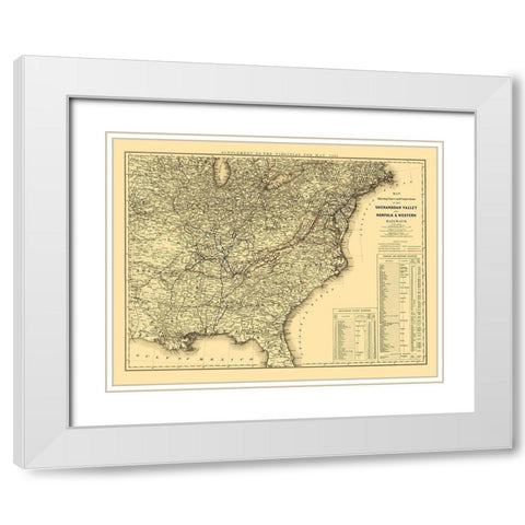 Shenandoah Valley, Norfolk and Western 1881 White Modern Wood Framed Art Print with Double Matting by Colton