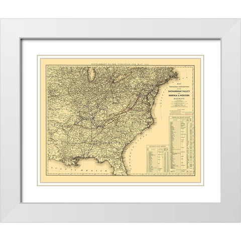 Shenandoah Valley, Norfolk and Western 1881 White Modern Wood Framed Art Print with Double Matting by Colton